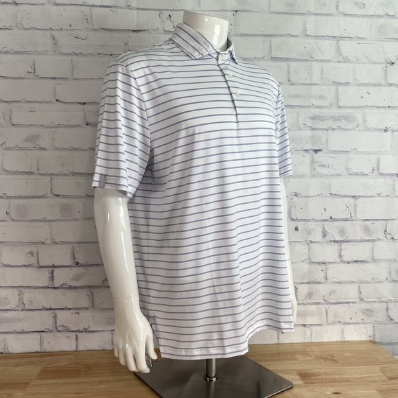 RLX Shirt Men's Large Polo Ralph Lauren 1/15 White Striped UV Golf NWT - Picture 7 of 14